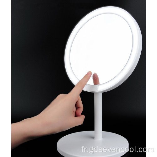Miroir de maquillage 5x avec miroir de vanité d&#39;agrandissement à touche LED
